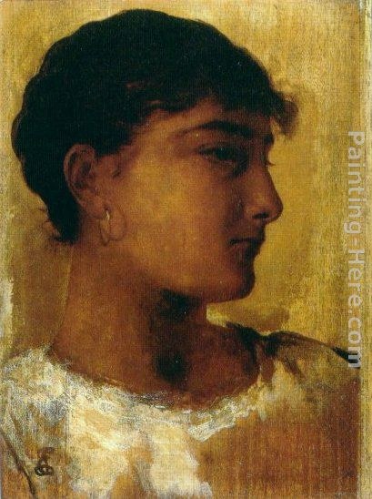 Edwin Longsden Long Study of a Young Girls Head, another view
